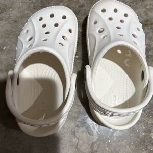 CROCS Kids White Classic Clogs with Heel Strap